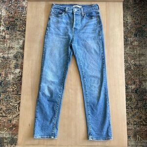 Levi’s Wedgie Straight Button Fly Blue Denim Jeans